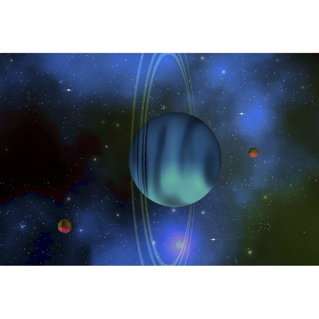 Vertical Rings Surround The Planet Of Uranus Poster Print (8 X 10)